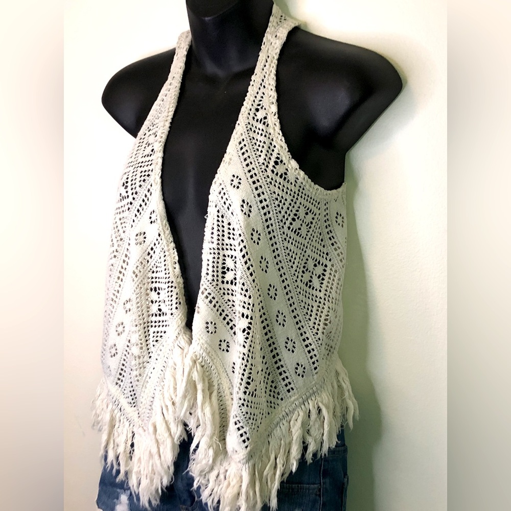 Boho crochet style vest